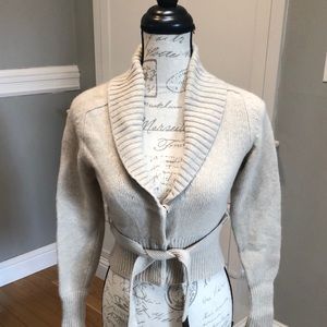 Theory Wool Cashmere cropped sweater Tan